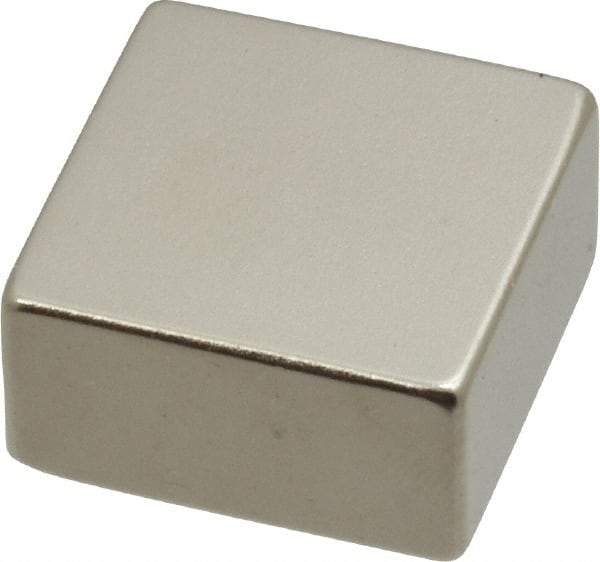 Eclipse - 43.9 Lb Max Holding Capacity Neodymium Rare Earth Block Magnet - 1" Long x 1" Wide x 1/2" High, 248°F Max Operating Temp - Industrial Tool & Supply