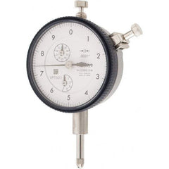 Mitutoyo - 1/2" Range, 0-10 Dial Reading, 0.0001" Graduation Dial Drop Indicator - 2-9/32" Dial, 0.01" Range per Revolution, 0.0008" Accuracy, Revolution Counter - Industrial Tool & Supply