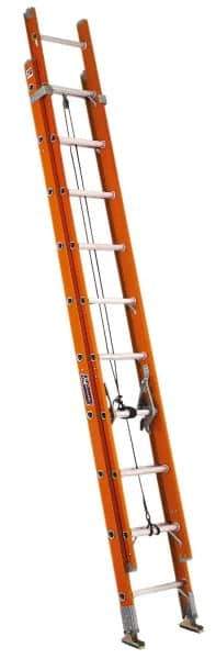 Louisville - 28' High, Type IA Rating, Fiberglass Industrial Extension Ladder - 300 Lb Capacity, 25' Working Length, 18-1/4" Wide - Industrial Tool & Supply