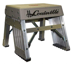 Louisville - 1 Step, 1' High, Type IA Rating, Aluminum Step Stand - 300 Lb Capacity, 15-11/16" Base Width - Industrial Tool & Supply