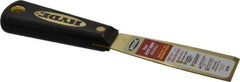Hyde Tools - 1-1/4" Wide Brass Putty Knife - Stiff, Nylon Handle, 7.6" OAL - Industrial Tool & Supply