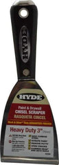 Hyde Tools - 3" Wide Carbon Steel Putty Knife - Stiff, Nylon/Hammerhead Handle - Industrial Tool & Supply