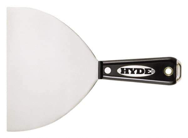 Hyde Tools - 4" Wide Stainless Steel Taping Knife - Flexible, Nylon Handle, 8-1/8" OAL - Industrial Tool & Supply