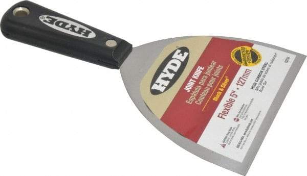 Hyde Tools - 5" Wide Carbon Steel Taping Knife - Flexible, Nylon Handle, 8-1/4" OAL - Industrial Tool & Supply