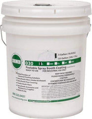 Made in USA - White Water Base Booth Coating - 5 Gallons, Spray, Coverage 250 Square Feet at 2 mil - Industrial Tool & Supply