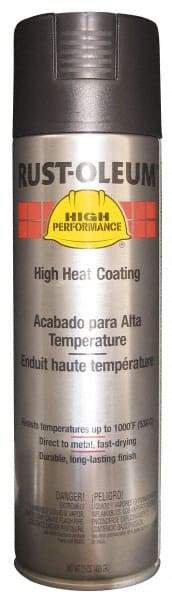 Rust-Oleum - Black, 15 oz Net Fill, Flat, High-Heat Spray Paint - 14 Sq Ft per Can, 15 oz Container - Industrial Tool & Supply