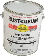 Rust-Oleum - 1 Gal Black Flat Finish Industrial Enamel Paint - Interior/Exterior, Direct to Metal, <450 gL VOC Compliance - Industrial Tool & Supply