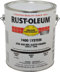 Rust-Oleum - 1 Gal Dunes Tan Gloss Finish Industrial Enamel Paint - Interior/Exterior, Direct to Metal, <450 gL VOC Compliance - Industrial Tool & Supply