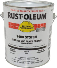 Rust-Oleum - 1 Gal Safety Red Gloss Finish Industrial Enamel Paint - Interior/Exterior, Direct to Metal, <450 gL VOC Compliance - Industrial Tool & Supply