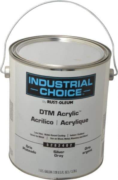 Rust-Oleum - 1 Gal Silver Gray Semi Gloss Finish Alkyd Enamel Paint - Interior/Exterior, Direct to Metal, <250 gL VOC Compliance - Industrial Tool & Supply