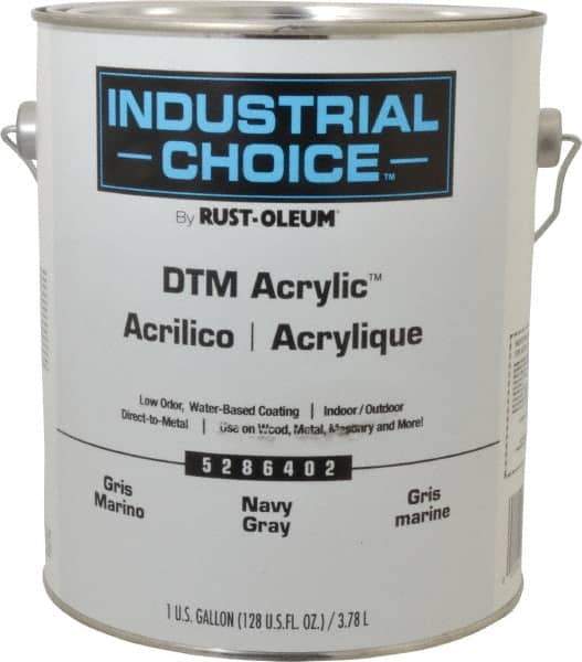 Rust-Oleum - 1 Gal Navy Gray Semi Gloss Finish Alkyd Enamel Paint - Interior/Exterior, Direct to Metal, <250 gL VOC Compliance - Industrial Tool & Supply