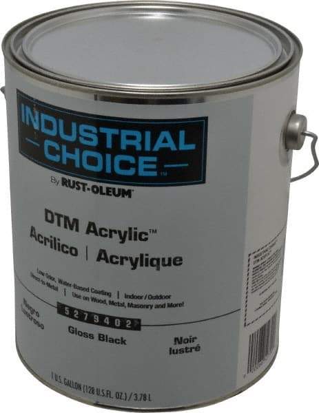 Rust-Oleum - 1 Gal Black Gloss Finish Acrylic Enamel Paint - Interior/Exterior, Direct to Metal, <250 gL VOC Compliance - Industrial Tool & Supply
