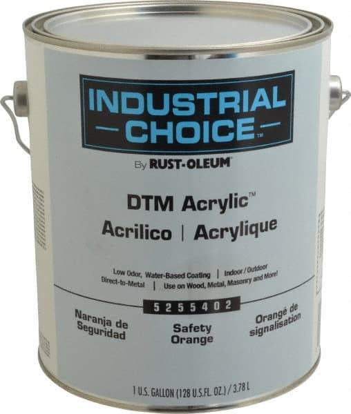 Rust-Oleum - 1 Gal Safety Orange Semi Gloss Finish Alkyd Enamel Paint - Interior/Exterior, Direct to Metal, <250 gL VOC Compliance - Industrial Tool & Supply