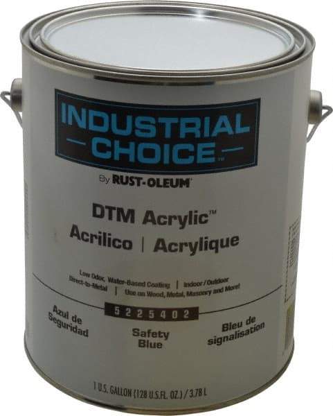 Rust-Oleum - 1 Gal Safety Blue Semi Gloss Finish Alkyd Enamel Paint - Interior/Exterior, Direct to Metal, <250 gL VOC Compliance - Industrial Tool & Supply