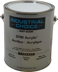 Rust-Oleum - 1 Gal Safety Blue Semi Gloss Finish Alkyd Enamel Paint - Interior/Exterior, Direct to Metal, <250 gL VOC Compliance - Industrial Tool & Supply