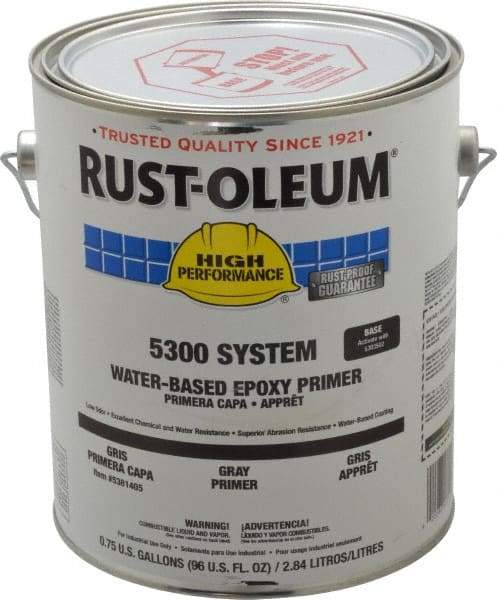 Rust-Oleum - 1 Gal Gray Water-Based Epoxy - 200 to 350 Sq Ft/Gal Coverage, <250 g/L VOC Content - Industrial Tool & Supply