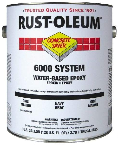 Rust-Oleum - 1 Gal High Gloss Navy Gray Water-Based Epoxy - 200 to 350 Sq Ft/Gal Coverage, <250 g/L VOC Content - Industrial Tool & Supply