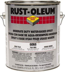 Rust-Oleum - 1 Gal High Gloss Tile Red Water-Based Epoxy - 200 to 350 Sq Ft/Gal Coverage, <250 g/L VOC Content - Industrial Tool & Supply