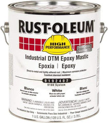 Rust-Oleum - 1 Gal Gloss White Epoxy Mastic - 100 to 225 Sq Ft/Gal Coverage, <340 g/L VOC Content, Direct to Metal - Industrial Tool & Supply