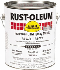Rust-Oleum - 1 Gal Gloss Navy Gray Epoxy Mastic - 100 to 225 Sq Ft/Gal Coverage, <340 g/L VOC Content, Direct to Metal - Industrial Tool & Supply
