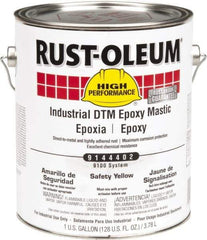 Rust-Oleum - 1 Gal Gloss Safety Yellow Epoxy Mastic - 100 to 225 Sq Ft/Gal Coverage, <340 g/L VOC Content, Direct to Metal - Industrial Tool & Supply
