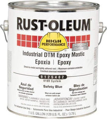 Rust-Oleum - 1 Gal Gloss Safety Blue Epoxy Mastic - 100 to 225 Sq Ft/Gal Coverage, <340 g/L VOC Content, Direct to Metal - Industrial Tool & Supply