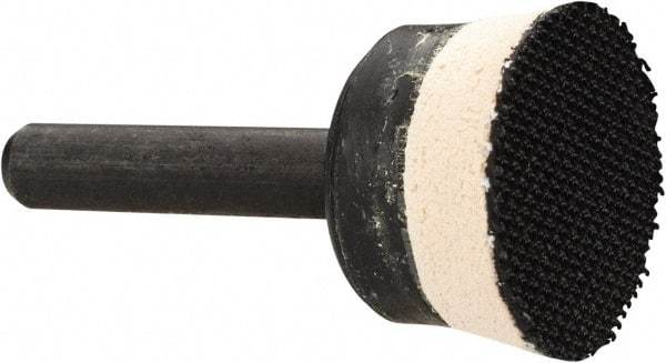 AutoQuip - 1" Diam Hook & Loop Disc Backing Pad - 1/4" Shank Diam, Medium Density, 25,000 RPM - Industrial Tool & Supply