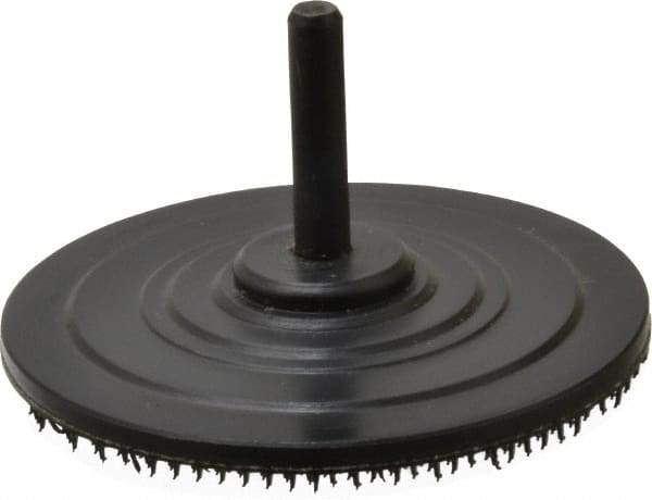 AutoQuip - 3" Diam Hook & Loop Disc Backing Pad - 1/4" Shank Diam, Firm Density, 18,000 RPM - Industrial Tool & Supply