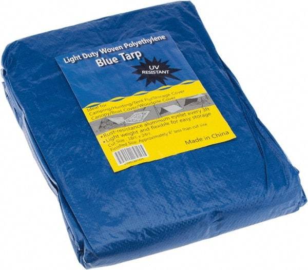 Value Collection - 24' Long x 18' Wide Polyethylene Tarp & Dust Cover - Blue - Industrial Tool & Supply