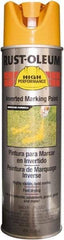 Rust-Oleum - 15 fl oz Yellow Marking Paint - 300' to 350' Coverage at 1-1/2" Wide, Solvent-Based Formula - Industrial Tool & Supply