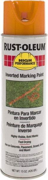 Rust-Oleum - 15 fl oz Orange Marking Paint - 300' to 350' Coverage at 1-1/2" Wide, Solvent-Based Formula - Industrial Tool & Supply