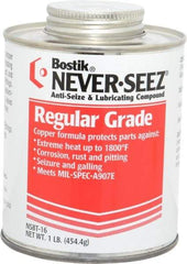 Bostik - 1 Lb Can Extreme Pressure Anti-Seize Lubricant - Copper, -297 to 1,800°F, Silver Gray, Water Resistant - Industrial Tool & Supply