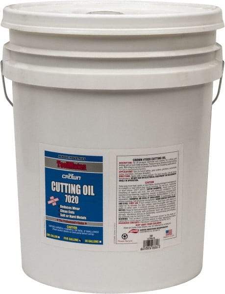 Crown - 5 Gal Pail Cutting Fluid - Straight Oil, For Deep Drawing, Drilling, Forming, Grinding, Machining, Sawing - Industrial Tool & Supply