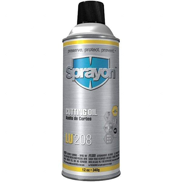 Sprayon - Sprayon, 12 oz Aerosol Cutting Fluid - Straight Oil, For Broaching, Cutting, Drilling, Grinding, Machining, Sawing, Threading - Industrial Tool & Supply