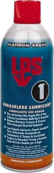 LPS - 16 oz Aerosol Dry Film Penetrant/Lubricant - Clear Yellow, Food Grade - Industrial Tool & Supply