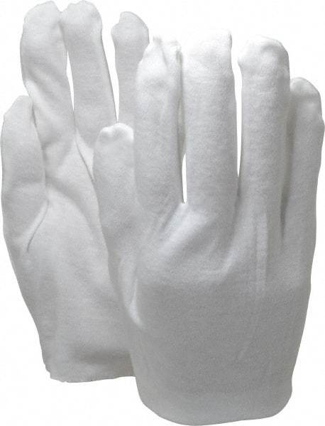 PRO-SAFE - Size Universal Cotton General Protection Work Gloves - For Inspection, Uncoated, Slip-On Cuff, Full Fingered, White, Paired - Industrial Tool & Supply