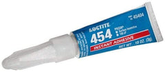 Loctite - 0.11 oz Tube Clear Instant Adhesive - Series 454, 15 sec Fixture Time, 24 hr Full Cure Time, Bonds to Plastic & Rubber - Industrial Tool & Supply