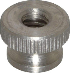 Electro Hardware - 1/4-20" UNC Thread, Uncoated, Grade 302, 303 Stainless Steel Round Knurled Thumb Nut - 3/8" Overall Height, 9/16" Head Diam - Industrial Tool & Supply