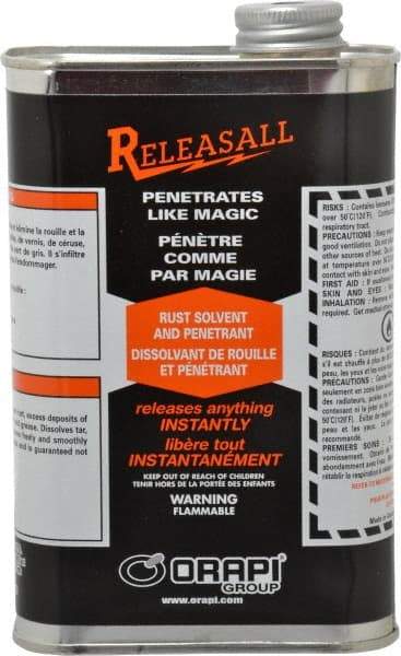 Releasall - 16 oz Rust Solvent/Penetrant - Comes in Can - Industrial Tool & Supply