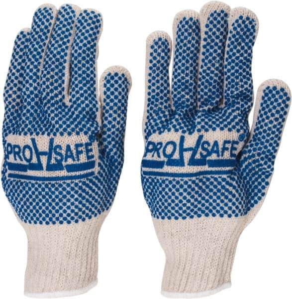 PRO-SAFE - Size L (9) PVC Coated Cotton Blend Work Gloves - For General Purpose, Fully Coated, Knit Wrist Cuff, Blue, Paired - Industrial Tool & Supply