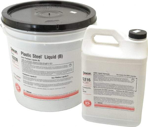 Devcon - 25 Lb Pail Two Part Epoxy - 45 min Working Time, Series Plastic Steel - Industrial Tool & Supply