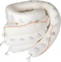 Brady SPC Sorbents - 71 Gal, 10' Long, 8" Diam, Boom - Oil Only, White - Industrial Tool & Supply