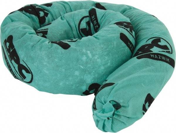 Brady SPC Sorbents - 12 Gal, 4' Long, 3" Diam, Polypropylene Sock - Chemical & Hazmat, Green - Industrial Tool & Supply