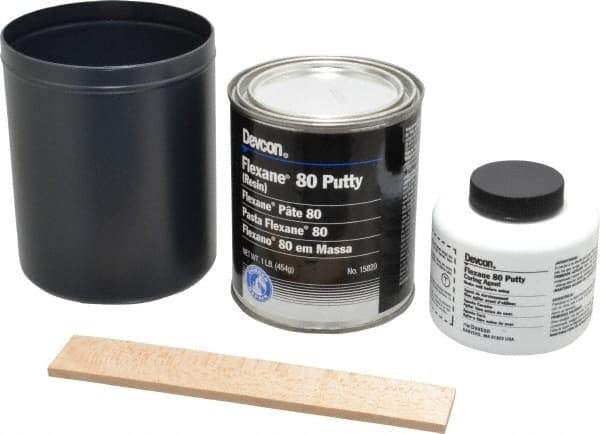 Devcon - 1 Lb Kit Black Urethane Putty - 120°F (Wet), 180°F (Dry) Max Operating Temp, 15 min Tack Free Dry Time - Industrial Tool & Supply