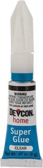 Devcon - 0.07 oz Tube Clear Instant Adhesive - Bonds to Ceramic, Glass, Metal, Plastic & Vinyl - Industrial Tool & Supply