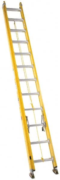Made in USA - 40' High, Type IA Rating, Fiberglass Extension Ladder - Industrial Tool & Supply