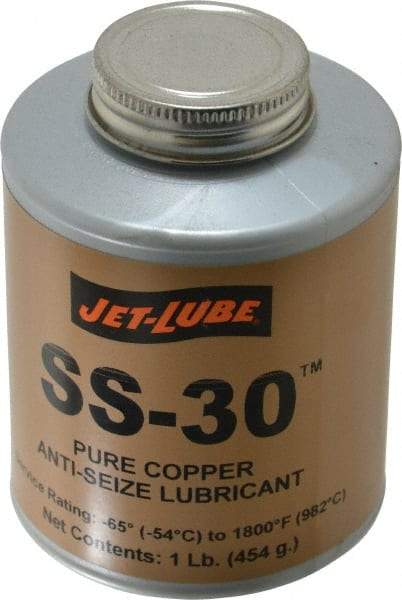 Jet-Lube - 1 Lb Can High Temperature Anti-Seize Lubricant - Copper, -65 to 1,800°F, Copper Colored, Water Resistant - Industrial Tool & Supply