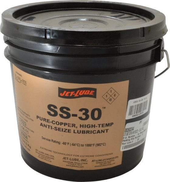 Jet-Lube - 10 Lb Pail High Temperature Anti-Seize Lubricant - Copper, -65 to 1,800°F, Copper Colored, Water Resistant - Industrial Tool & Supply