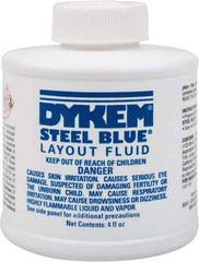 Dykem - Blue Layout Fluid - 4 Ounce Brush Top Can - Industrial Tool & Supply