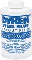 Dykem - Blue Layout Fluid - 8 Ounce Brush Top Can - Industrial Tool & Supply
